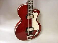 hofner ct club bass in cherry wood.